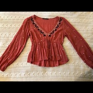 Abercrombie Peasant Embroidered Top